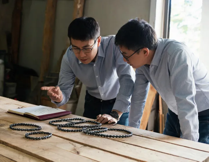 Procurement team reviewing chain identification notes